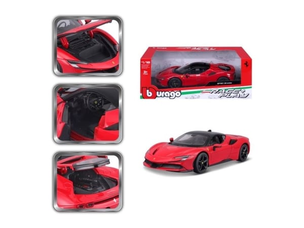 BBURAGO 18-16015, Superbil, Montert på forhånd, 1:24, Ferrari SF90 Stradale, Metall, Plast, 3 år