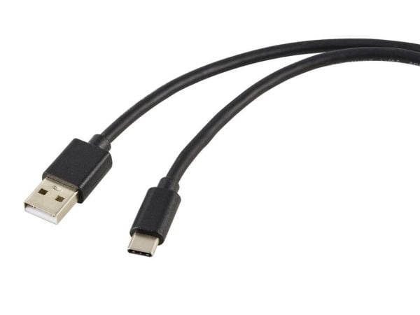 Renkforce RF-5771532, 1,8 m, USB A, USB C, USB 2.0, 0,48 Gbit/sek., Sort