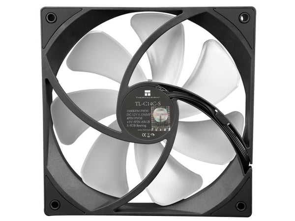 Thermalright TL-C14C-S, Vifte, 14 cm, 1500 RPM, Sort