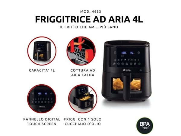 Ariete Ariete 4633/00 Single 4 l autonominen 1400 watin kuumailmapannu musta