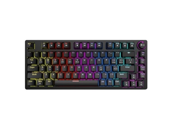 Savio Phenix SAVGK- RED, Ledning & Trådløs, USB + RF Wireless + Bluetooth, Mekanisk nøkkelbryter, QWERTY, RGB LED, Sort