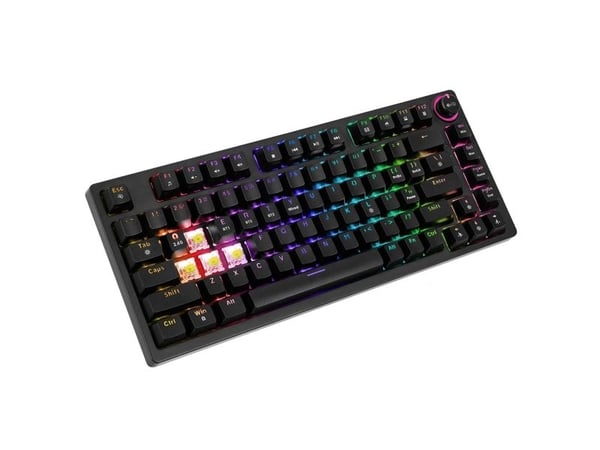 Savio Phenix SAVGK- RED, Ledning & Trådløs, USB + RF Wireless + Bluetooth, Mekanisk nøkkelbryter, QWERTY, RGB LED, Sort