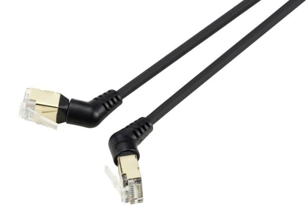 Renkforce RF-6071556, 2 m, Cat8.2, S/FTP (S-STP), RJ-45, RJ-45, Sort
