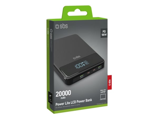 SBS TTBB20000PD100W, 20000 mAh, Adaptive Fast Charging, musta