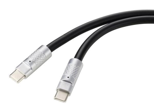 Renkforce RF-6056870, 0,5 m, USB C, USB C, USB 2.0, 0,48 Gbit/s, musta, hopea