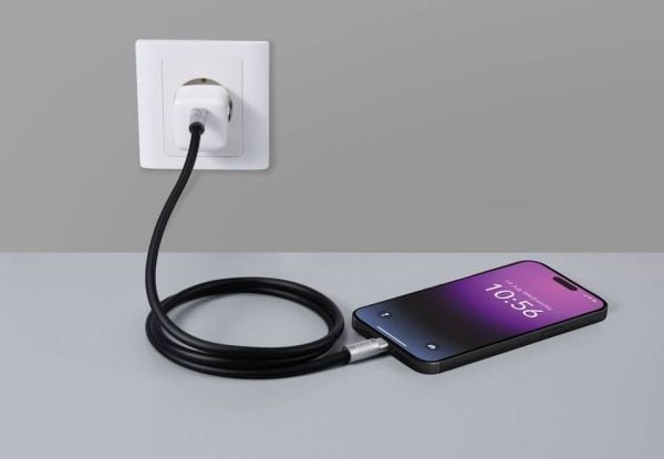 Renkforce RF-6056872, 1 m, USB C, USB C, USB 2.0, 0,48 Gbit/s, musta, hopea