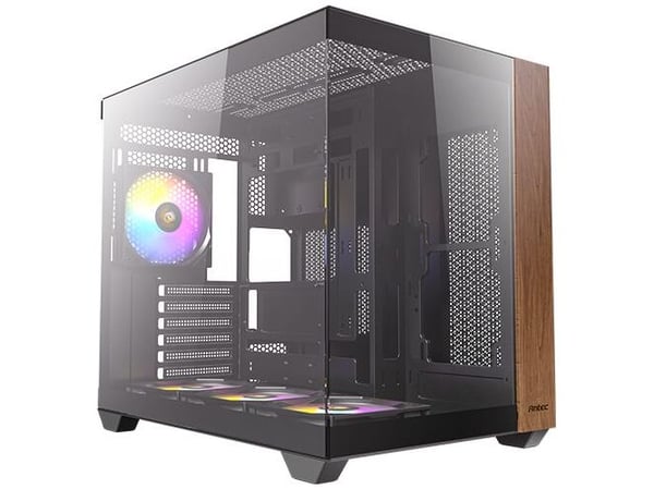 Antec CX800M Wood ARGB - Mid tower gaming - ATX - sidepanel med vindu (herdet glass) - ingen strømforsyning (ATX) - USB/Audio/Mic