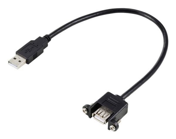 Renkforce RF-5720402, 0,25 m, USB A, USB A, USB 2.0, 0,48 Gbit/sek., Sort