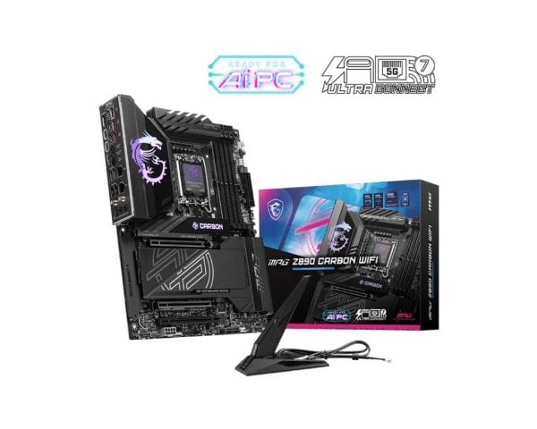 MSI MPG Z890 Carbon WiFi - Hovedkort - ATX - LGA1851-sokkel - Z890 Chipset - USB 3.2 Gen 1, USB-C 3.2 Gen 2x2 - 2.5 Gigabit LAN, 5 Gigabit Ethernet...