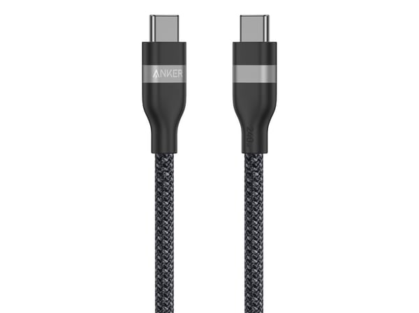 Anker - USB-kabel - USB-C (hane) till USB-C (hane) - 90 cm - USB-strömförsörjning (240W), braided, återvunnen - svart