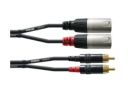 Cordial CFU 6 MC, 2 x RCA, Hankjønn, 2 x XLR (3-pin), Hankjønn, 6 m, Sort