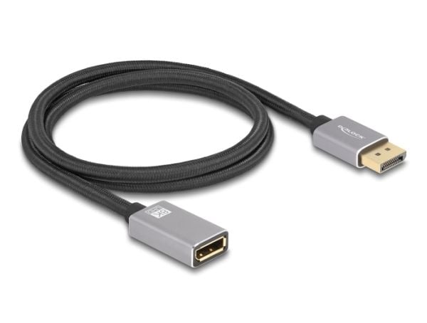 Delock - DisplayPort-forlengelseskabel - DisplayPort (hann) til DisplayPort (hunn) - DisplayPort 1.4 - 1 m - 8 K 30 Hz (7680 x 4320) støtte, 4 K 12...