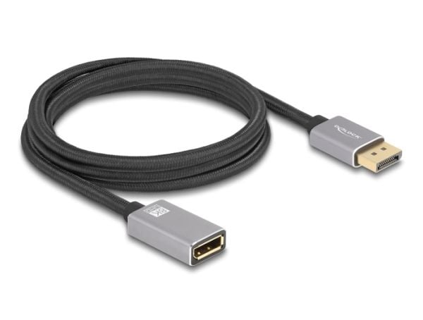 Delock - DisplayPort-forlengelseskabel - DisplayPort (hann) til DisplayPort (hunn) - DisplayPort 1.4 - 2 m - støtte for 8K UHD (7680 x 4320), 8 K 3...