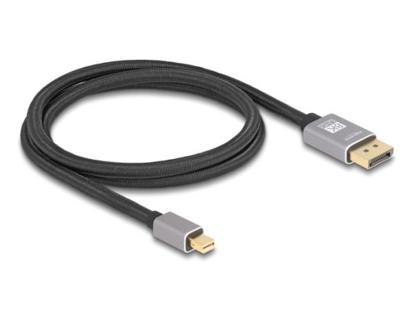 Delock - DisplayPort-kabel - Mini DisplayPort (hann) til DisplayPort (hann) - DisplayPort 1.4 - 1 m - 8 K 30 Hz (7680 x 4320) støtte, 4 K 120 Hz (3...