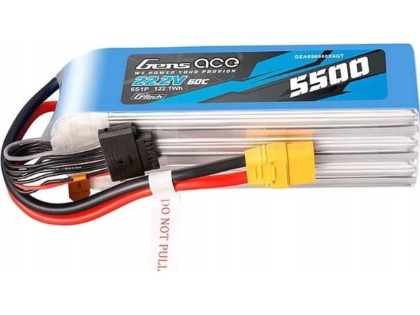 Gens Ace-batteri Gens Ace G-Tech 5500mAh 22,2V 60C 6S1P LIPO med XT90-kontakt