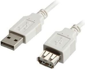 VALUE USB 2.0 Cable, Type A, 1.8 m, 1,8 m, USB A, USB A, Hankjønn/hunkjønn, 0,48 Gbit/s, Hvit