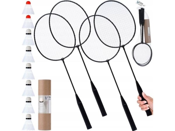 Vilde badmintonsett rekreasjon VILDE 8, 61 cm 12 fjær