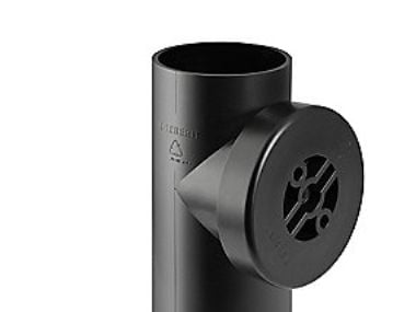 90 mm x 90° Renserør med dæksel sort PEH Geberit