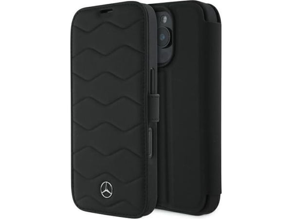 Deklas Mercedes MEHCP16X23RWRSK iPhone 16 Pro Max 6,9" sort/sort hardcase MB Waves Leather