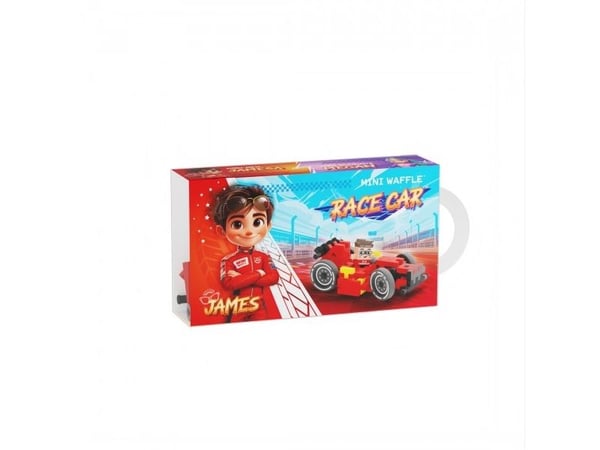 Marioinex Klocki Mini Waffle bilar racing 50 delar röd