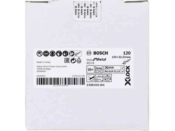 Bosch Best for Metal R574 - Poleringsskive - 125 mm - grovkorn: 120