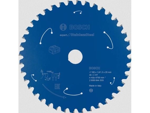 Bosch Expert for Stainless Steel - Sirkelformet sagblad - for rustfritt stål - 160 mm - 40 tenner