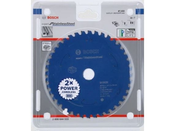 Bosch Expert for Stainless Steel - Sirkelformet sagblad - for rustfritt stål - 160 mm - 40 tenner