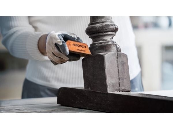 Bosch 2 608 901 169, Middels finkornet, Slipekloss, Brun, Oransje, Skum, Tre, Malingsfjerning