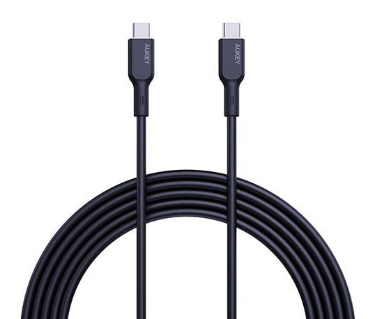 AUKEY CB-SCC101 USB-C Type-C Power Delivery PD 100W 5A 1m Silikon Sort