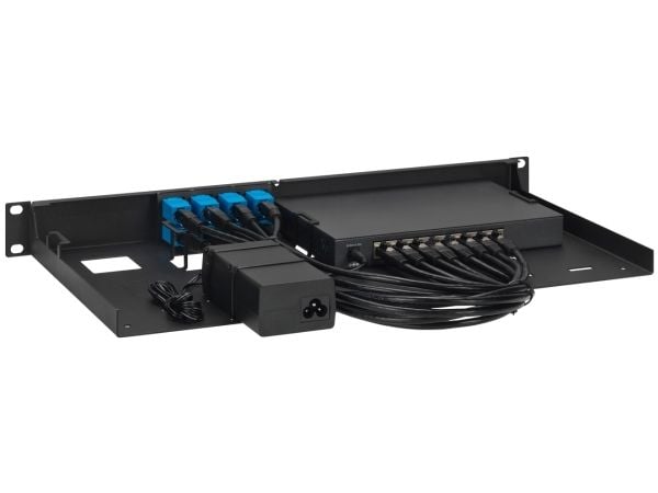 Rackmount.IT RM-OM-T3 - Monteringssett for nettverksenhet - rackmonterbar - kullsort - 1U - 19"