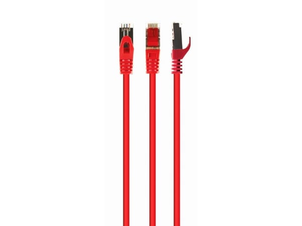 Cablexpert - Koblingskabel - RJ-45 (hann) til RJ-45 (hann) - 6.2 mm - S/FTP - CAT 6a - halogenfri, formstøpt, uten hindringer, flertrådet - rød