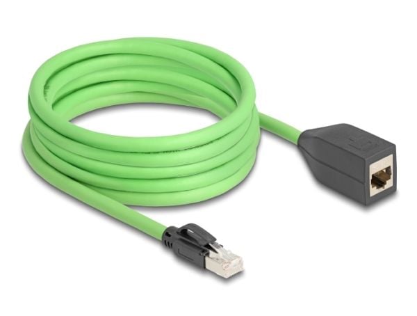 Delock - Forlengelseskabel for patch - RJ-45 (hann) til RJ-45 (hunn) - 5 m - 6.8 mm - SF/UTP - CAT 6a - uten hindringer - grønn