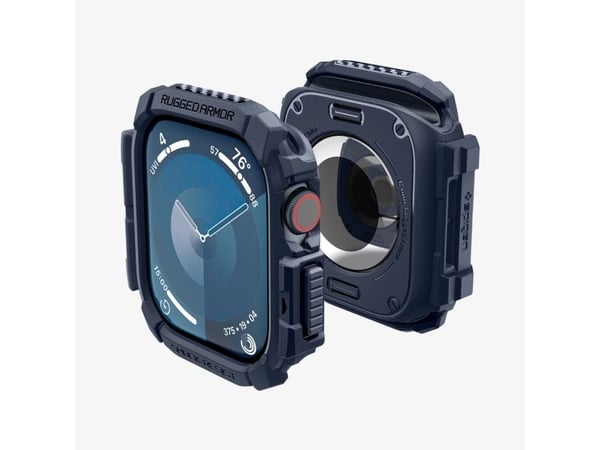 Spigen Rugged Armor, Etui, Smartklokke, Marineblå, Apple, Apple Watch 10 (42mm), Termoplastisk polyuretan (TPU)