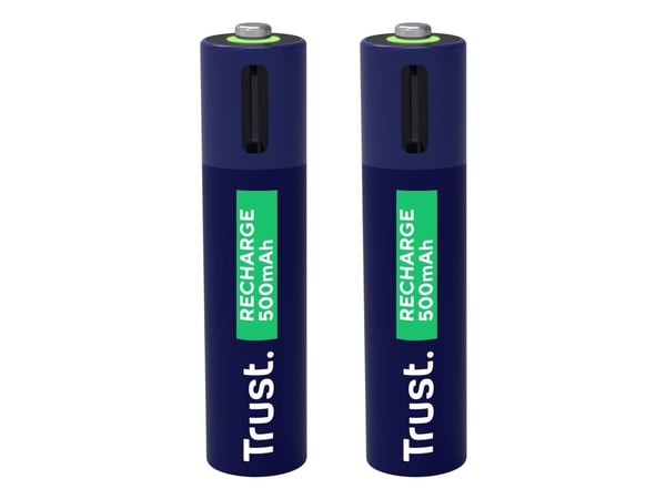 Trust - Batteri - USB-C + batteri 2 x AAA - (ladbare) - 500 mAh - blå