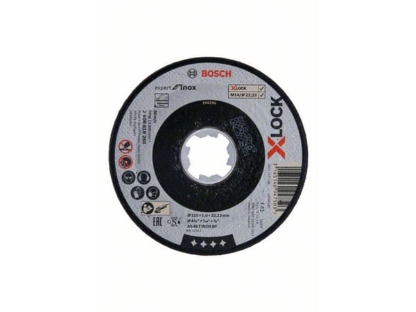 Bosch Expert for INOX AS 46 T INOX BF - Skjæreplate - for rustfritt stål - 115 mm - X-LOCK