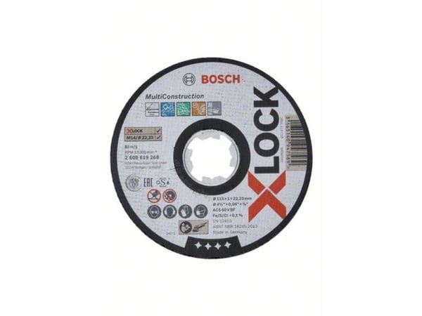 Bosch Rapido Multi Construction ACS 60 V BF - Skjæreplate - for metall, plast, stein, rustfritt stål, ikke-jernholdig metall, marmor - 115 mm - X-LOCK