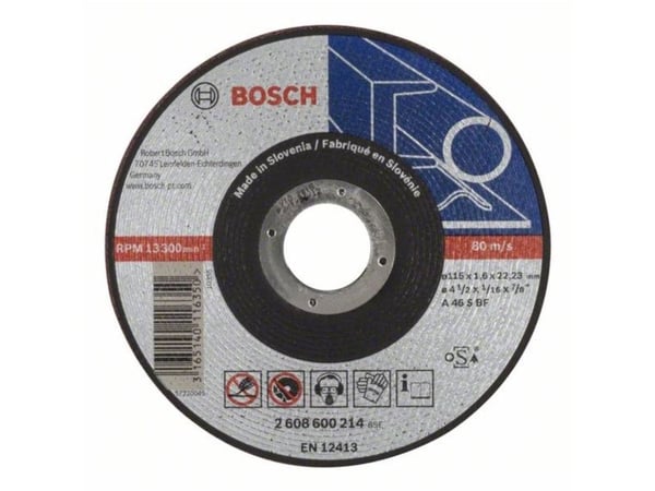 Bosch 2 608 600 214, 11,5 cm, Musta, 1,6 mm, 1 kpl