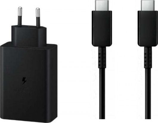 Vega LITTE nettlader PD 2xUSB-C 1xUSB EP-T6530 65W svart + Economy USB PD-kabel Type-C til Type-C 5A 100W