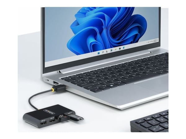 StarTech.com ST4200MINI2-USB-HUB, USB 2.0, USB 2.0 Type-A, 480 Mbit/s, svart, akrylonitrilbutadienstyren, termoplastisk elastomer (TPE)