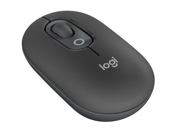 Logitech POP - Mus - tilpassbar emoji - optisk - 4 knapper - trådløs - Bluetooth 5.1 LE - grafitt