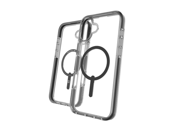 Zagg Santa Cruz Snap - Baksidedeksel for mobiltelefon - MagSafe-samsvar - grafen - svart, gjennomsiktig - for Apple iPhone 16 Plus