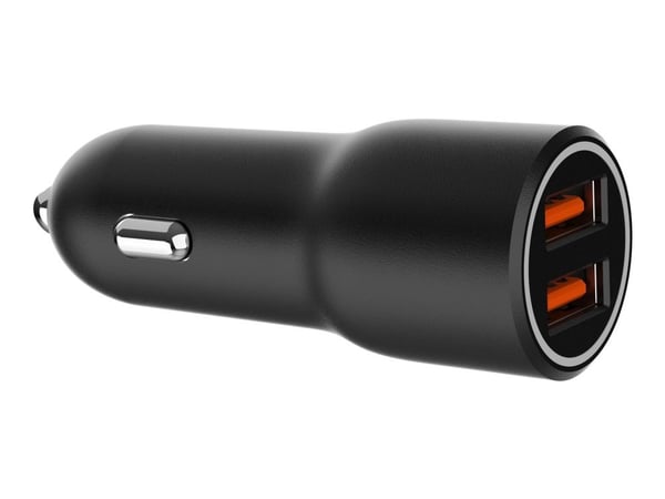 Gembird - Bilstrømadapter - 36 watt - 3 A - QC 3.0 - 2 utgangskontakter (USB-type A) - svart
