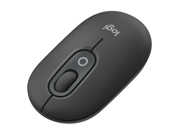 Logitech POP - Mus - tilpassbar emoji - optisk - 4 knapper - trådløs - Bluetooth 5.1 LE - grafitt