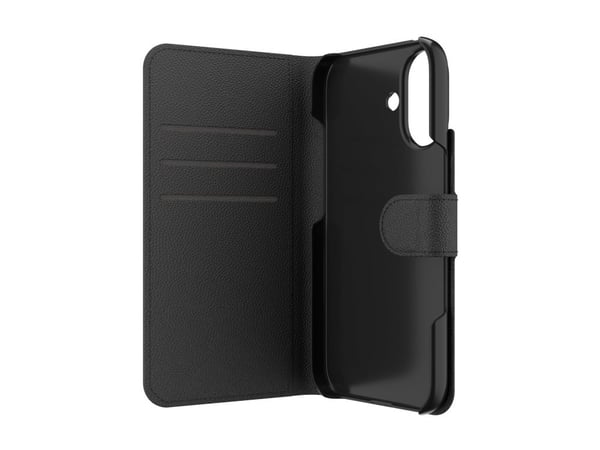 iFrogz Defence - Lommebok for mobiltelefon - PU-skinn (termoplastisk polyuretan + polykarbonat), lærfølelse - svart - for Apple iPhone 16