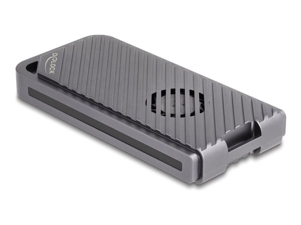 Delock - Drevkabinett - 40 Gbps, gaming style, with LED and fan, tool free - M.2 - M.2 NVMe Card - Thunderbolt 3, Thunderbolt 4, USB4 - sølv