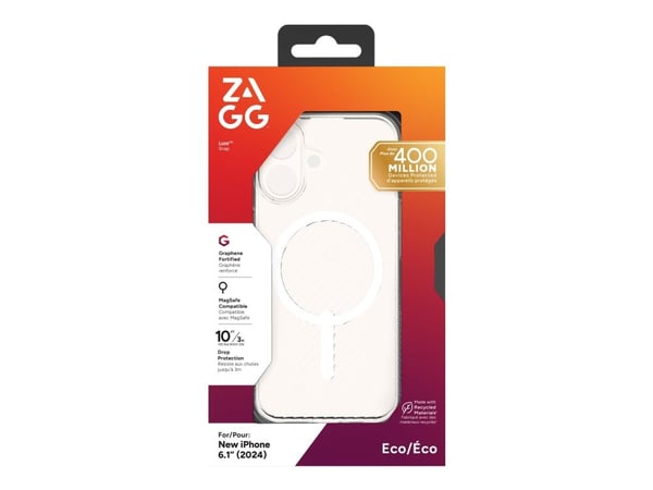 ZAGG Luxe Snap - Baksidedeksel for mobiltelefon - MagSafe-samsvar - blank - for Apple iPhone 16