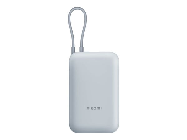 Xiaomi P15ZM - Strømbank - integrated cable - 10000 mAh - 37 Wh - 22.5 watt - 3 A - Fast Charge - 2 utgangskontakter (USB-C, USB) - isblå