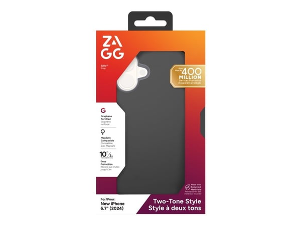 ZAGG Cases SoHo Snap Apple iPhone 16 Plus Black, Suojus, Apple, iPhone 16+, 17 cm (6.7"), musta