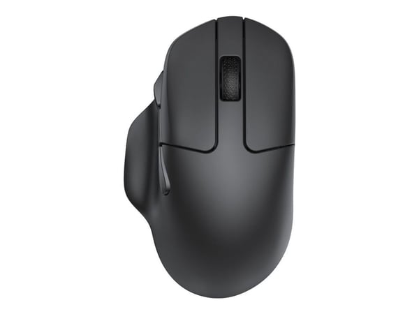 Keychron M7 - Mus - ergonomisk - optisk - 6 knappar - trådlös, kabelansluten - 2.4 GHz, Bluetooth 5.1, USB-C - USB/USB-C trådlösa mottagare - svart
