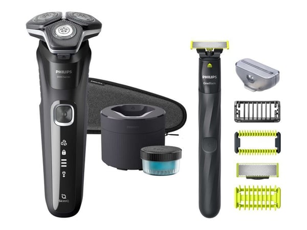 Philips 5000 Series S5898 - Rakapparat - sladdlös - mörk krom - med Phillips OneBlade
